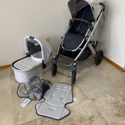 Uppababy Vista V2 Stroller With Bassinet White
