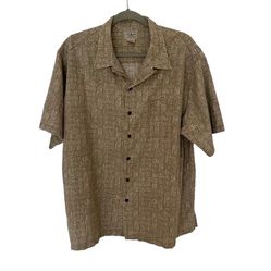 L.L.Bean Mens Shirt Brown Khaki Button Up, Sz XL