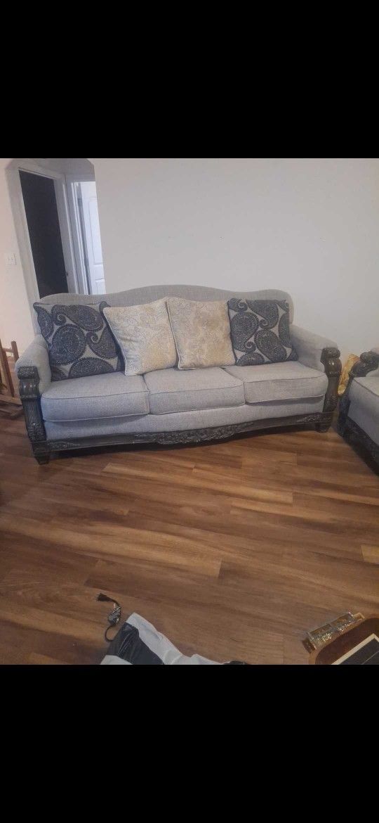 Beautiful Ashley Furniture Couch And Matching Love Seat 