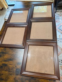 Set of 5 Matching Dark Wood Picture Frames - 15x15 Gallery Wall