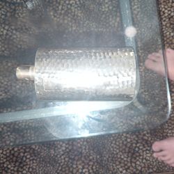 Vintage Hammered Tin Lined Hip Flask Made in Germany, Curved 7" Tall 12oz