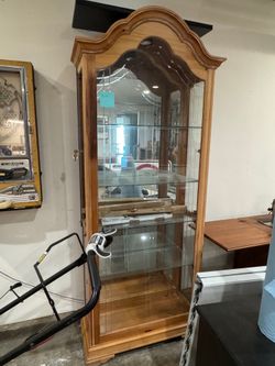 Wood glass cabinet