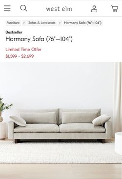 West Elm Harmony Couch 92” for Sale in Cupertino, CA - OfferUp