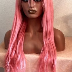 Pink Lace Wig Human Hair 24”