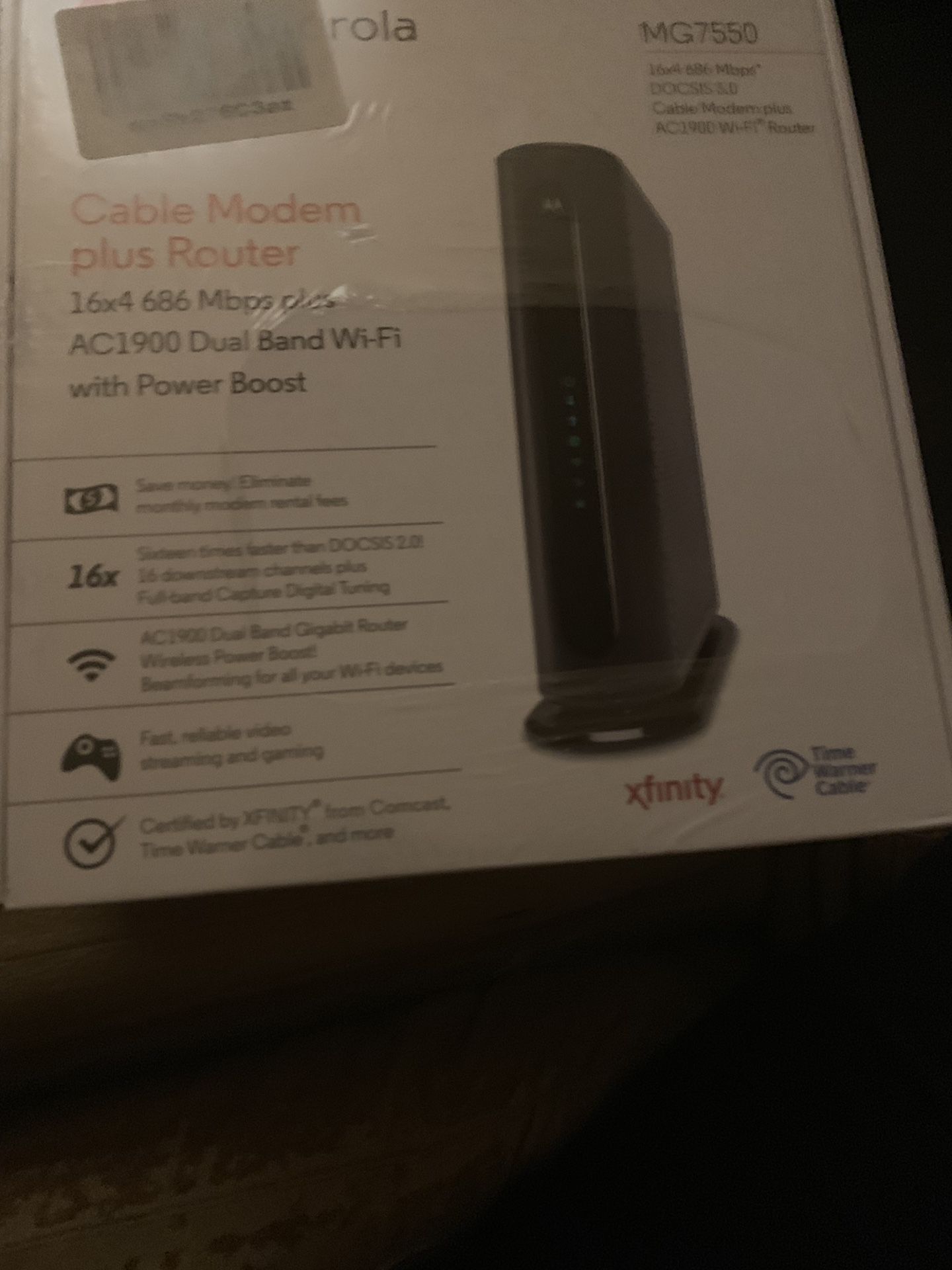 Brand new wireless router and modem in box