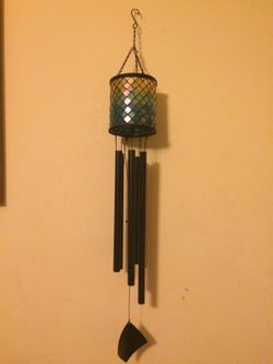 Iridescent glass metal wind chime