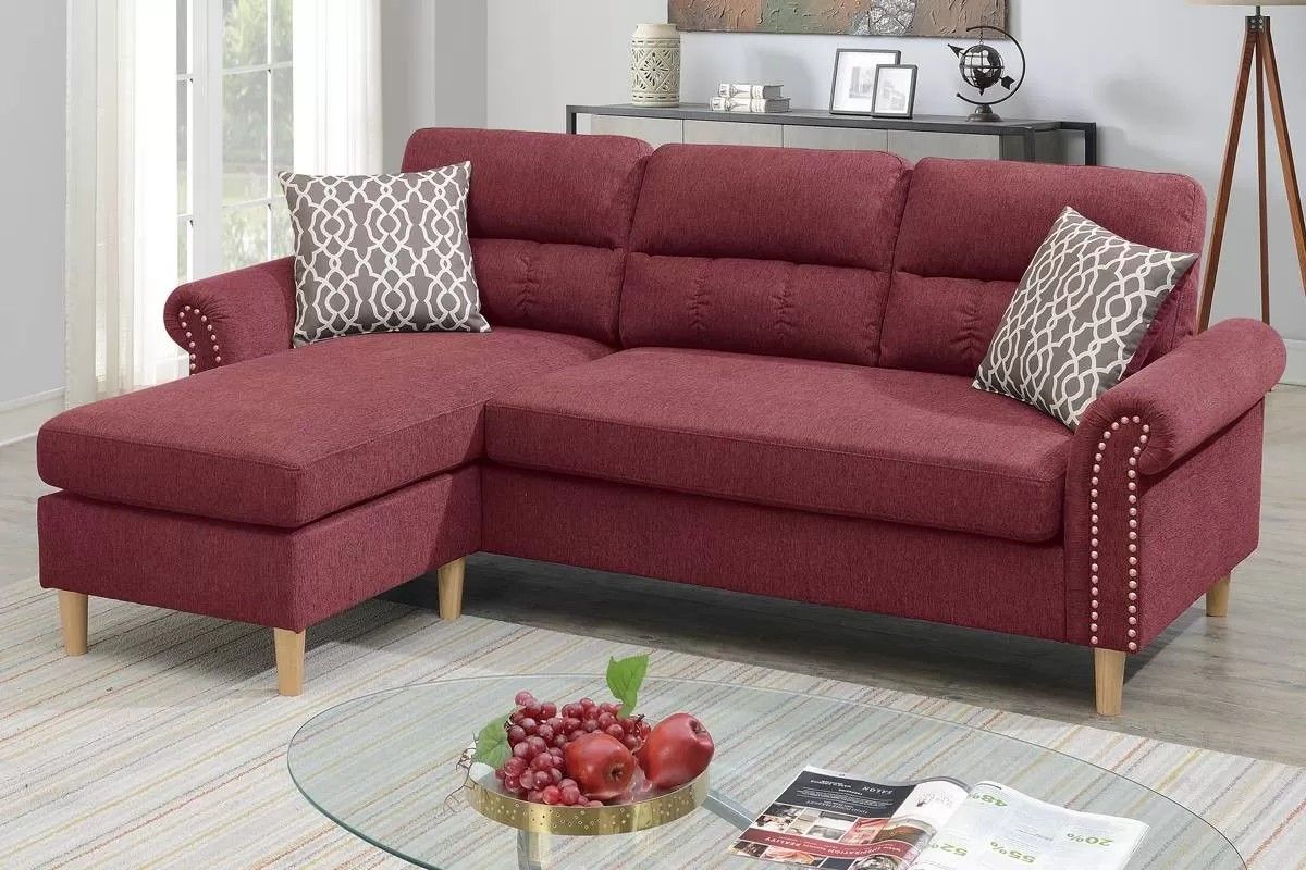 Brand New Red Compact Sectional Sofa