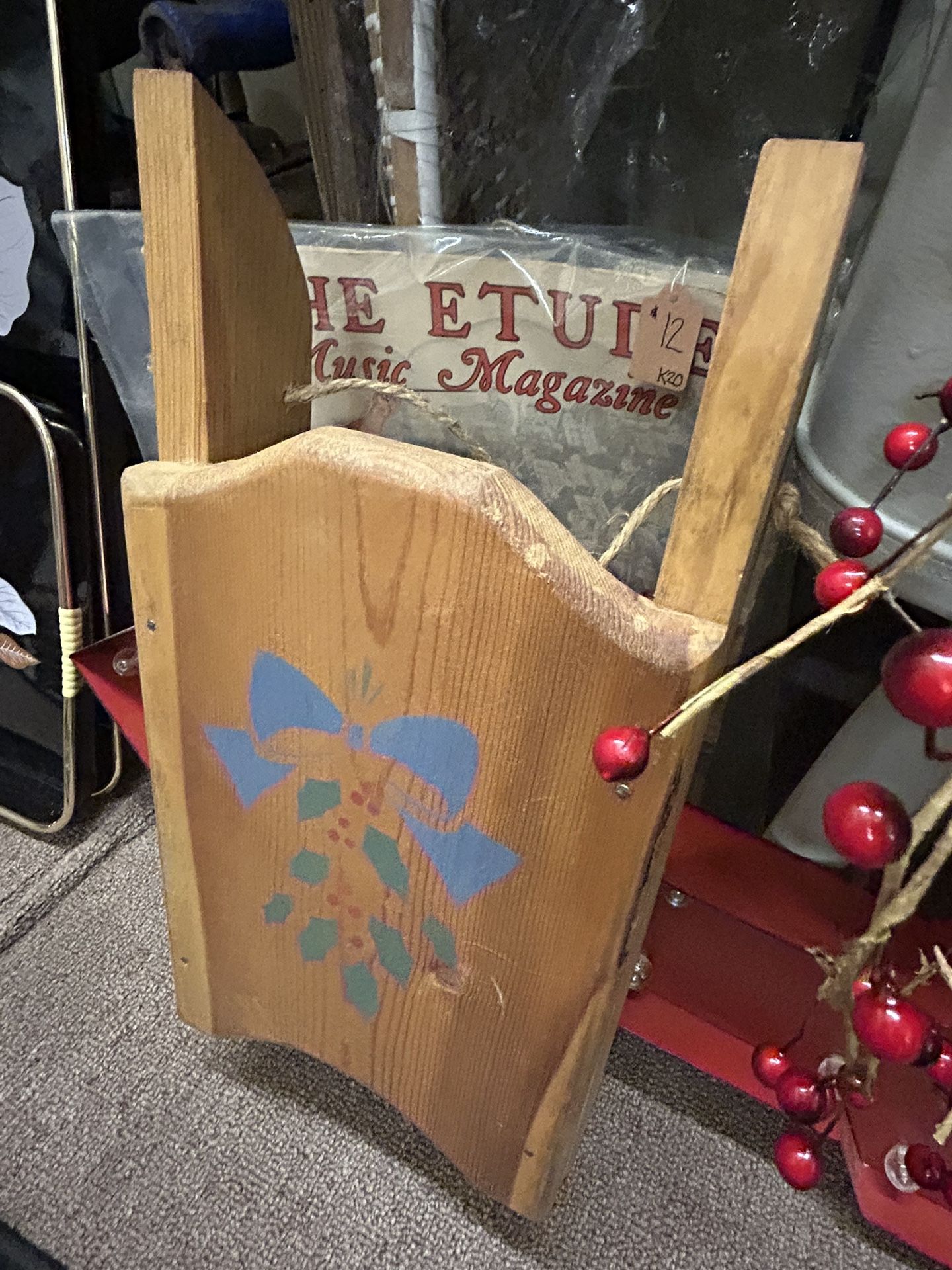 Sweet Vintage Wooden Decor Sled