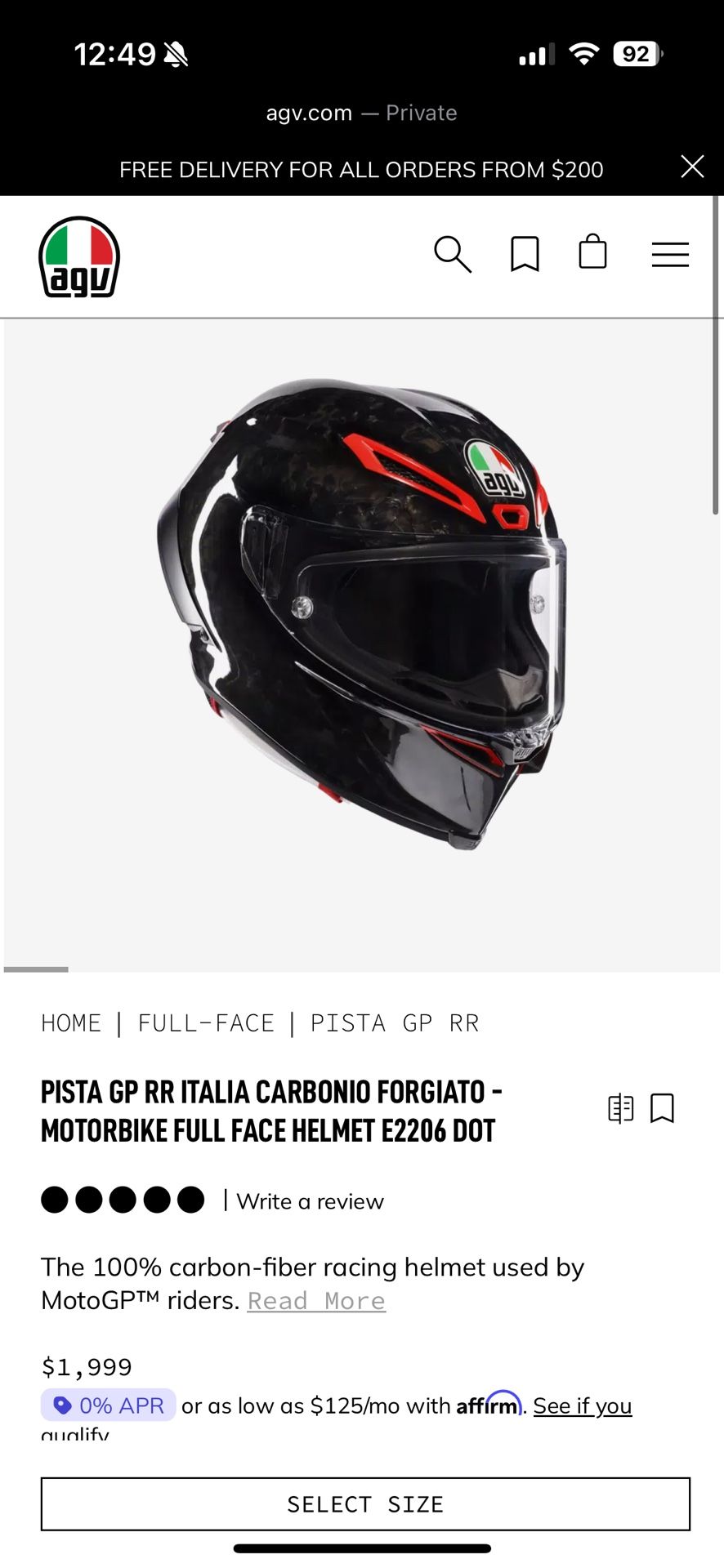 AGV Pista GP RR Italia