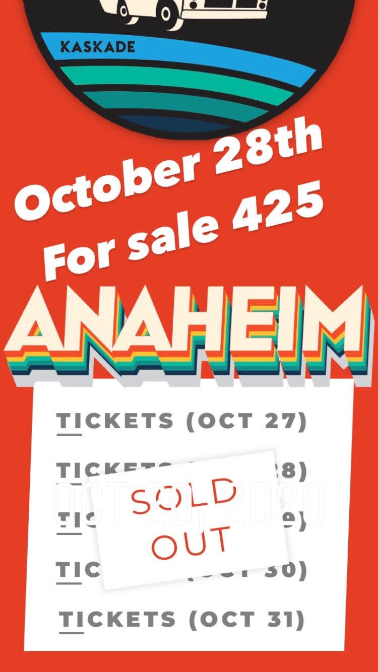 Kaskade anaheim wednesday october 28th (SOLD OUT)