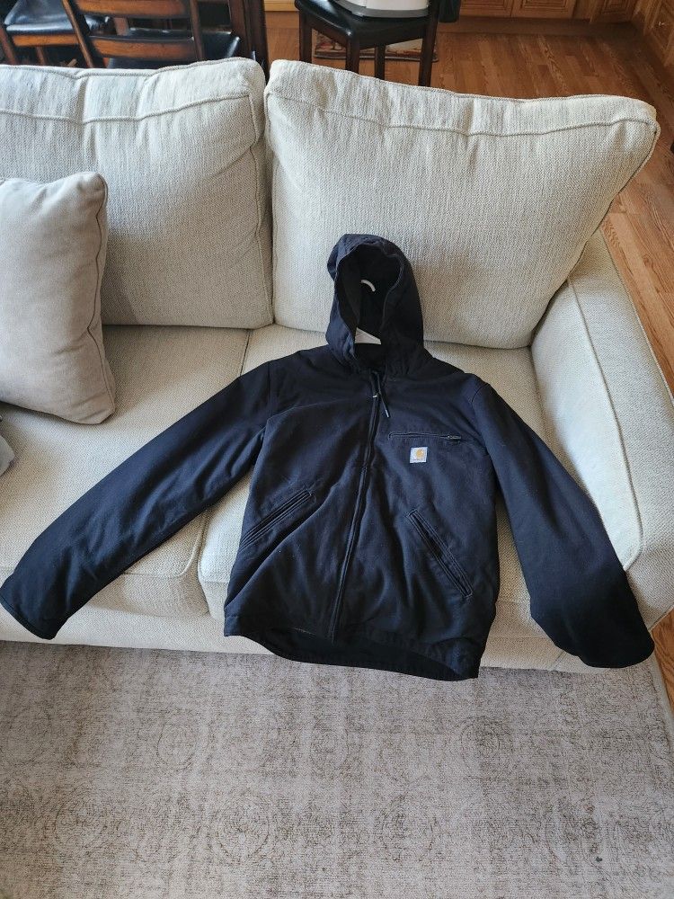Carhartt Men's Relaxed Fit Washed Duck Sherpa-Lined Jacket