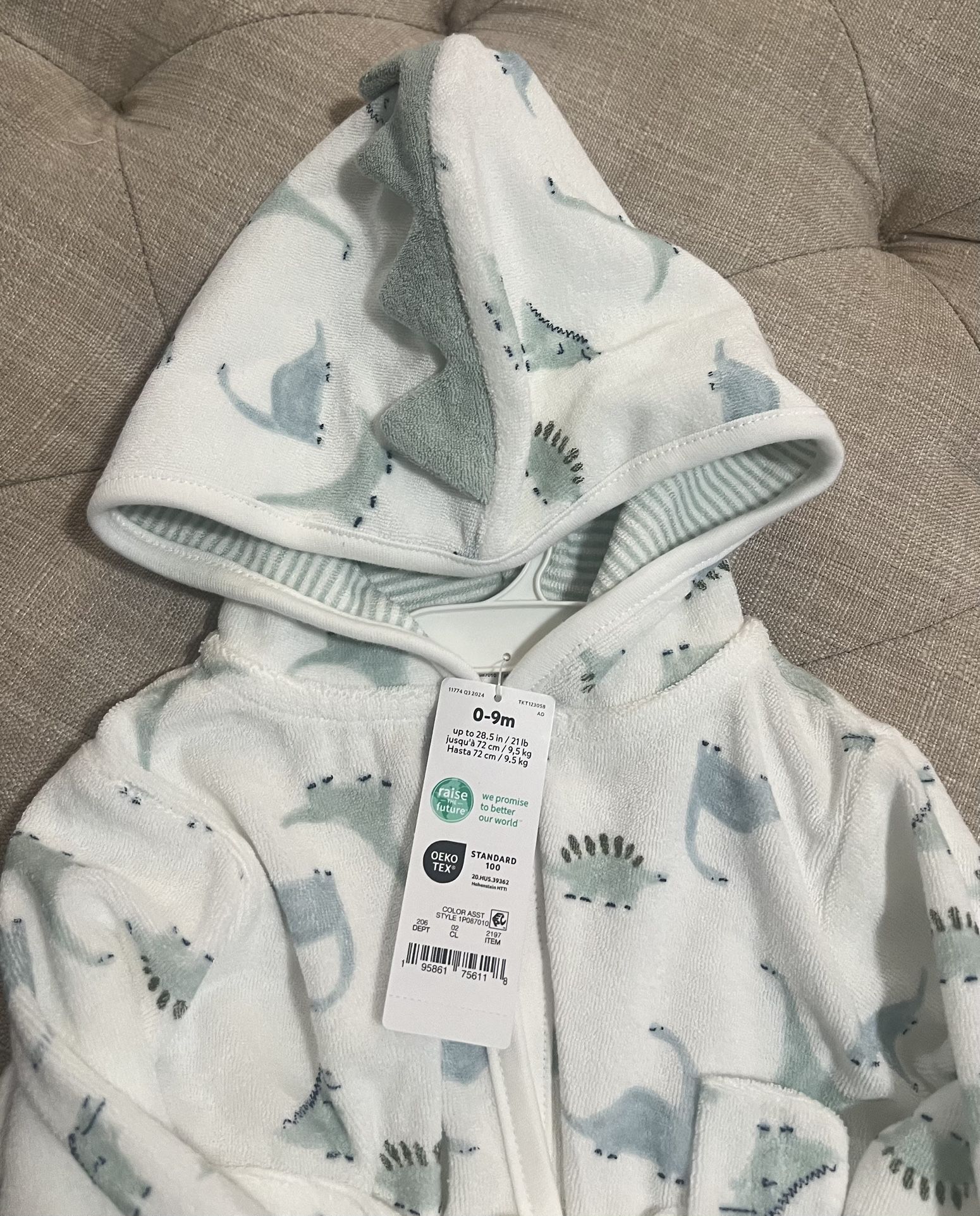 Carter's Baby Hooded Terry Robe 0-9 Mo 