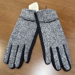Stylish Gray and Navy TEXTING Women's Gloves