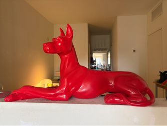 Statue of red dog for sale