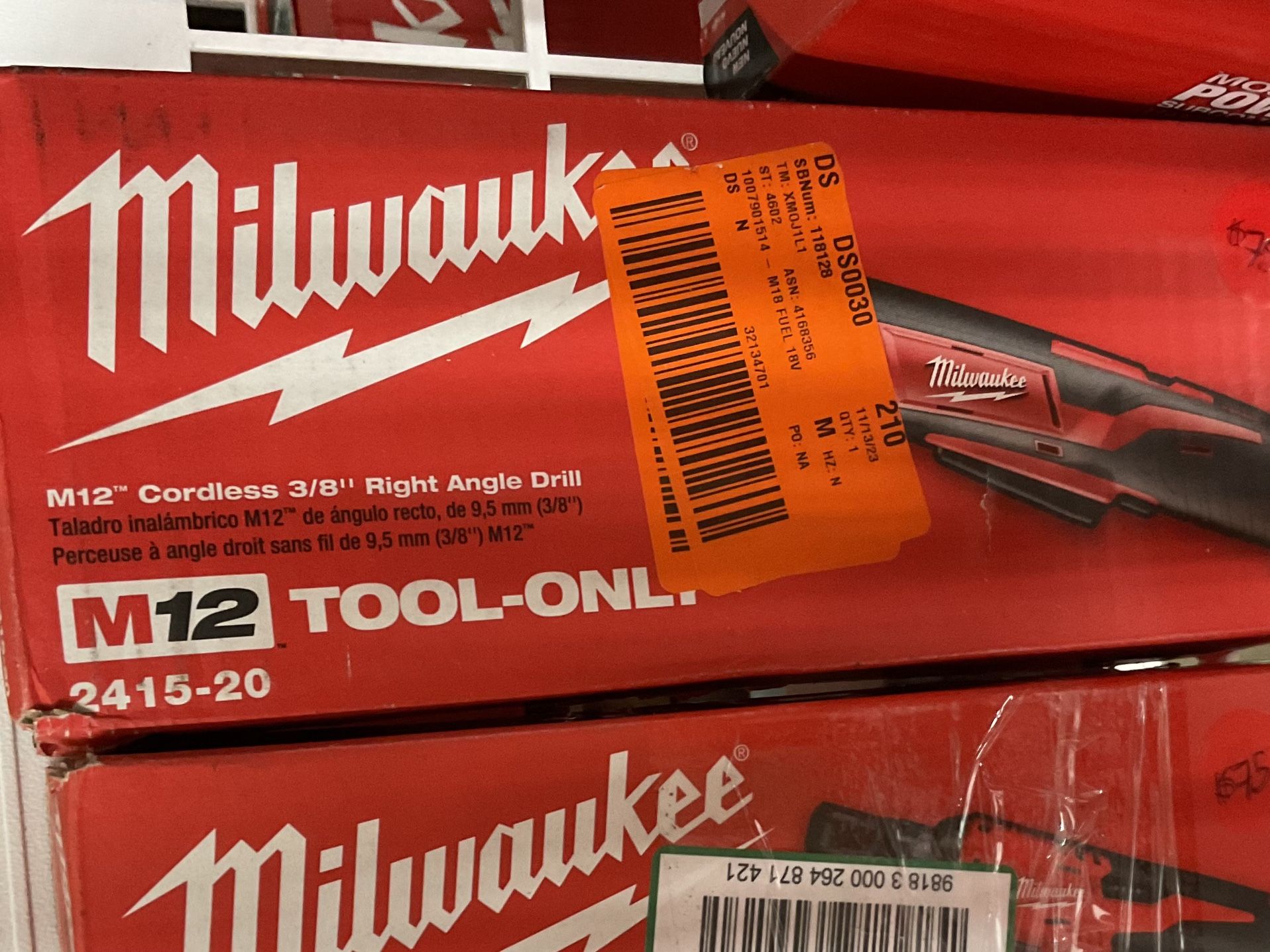 Milwaukee M12 Cordless 3/8” Right Angle Drill