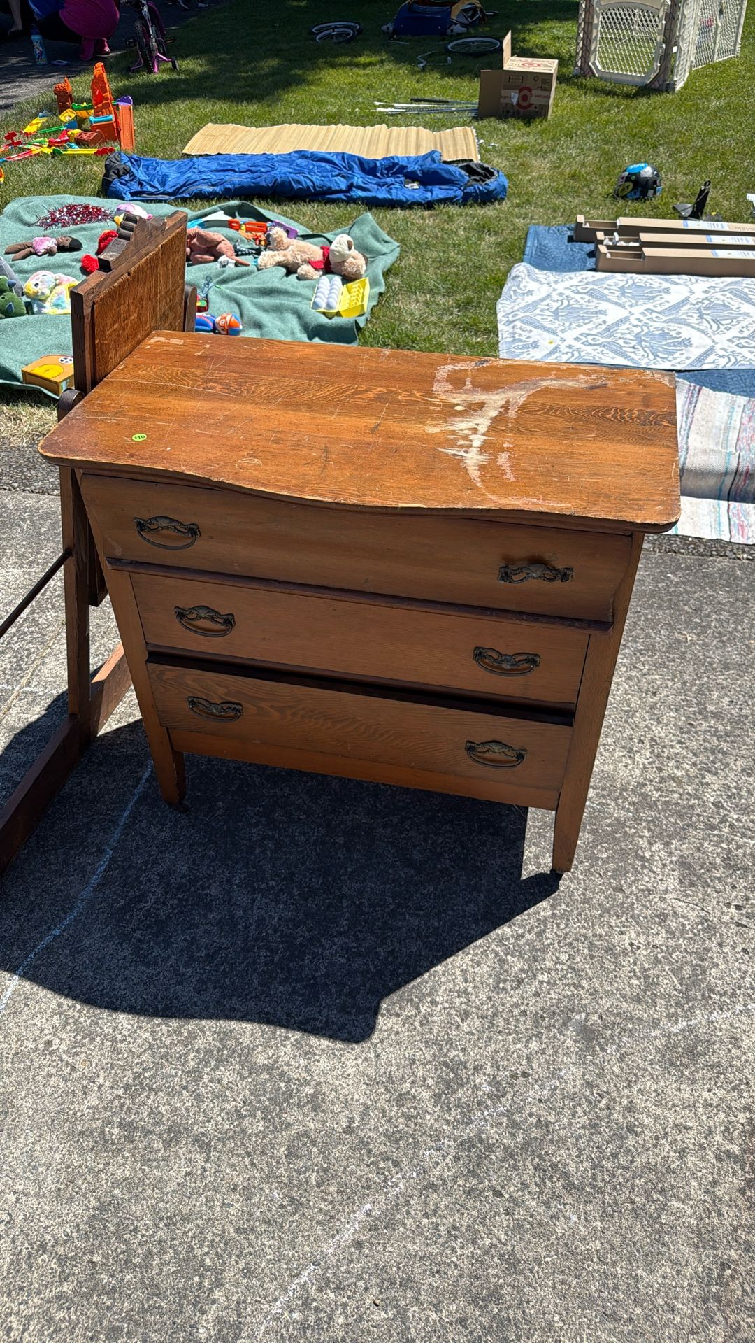 Vintage Dresser With Vanity Mirror (missing Glass)