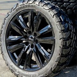 22” Chevy Silverado GMC Sierra Replica Wheels & Tires Off-Road Tahoe Yukon Escalade Suburban Rines Y