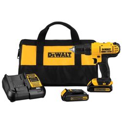 DEWALT 20V MAX Cordless 1/2 in. Drill/Driver, (2) 20V 1.3Ah Batteries, Charger and Bag