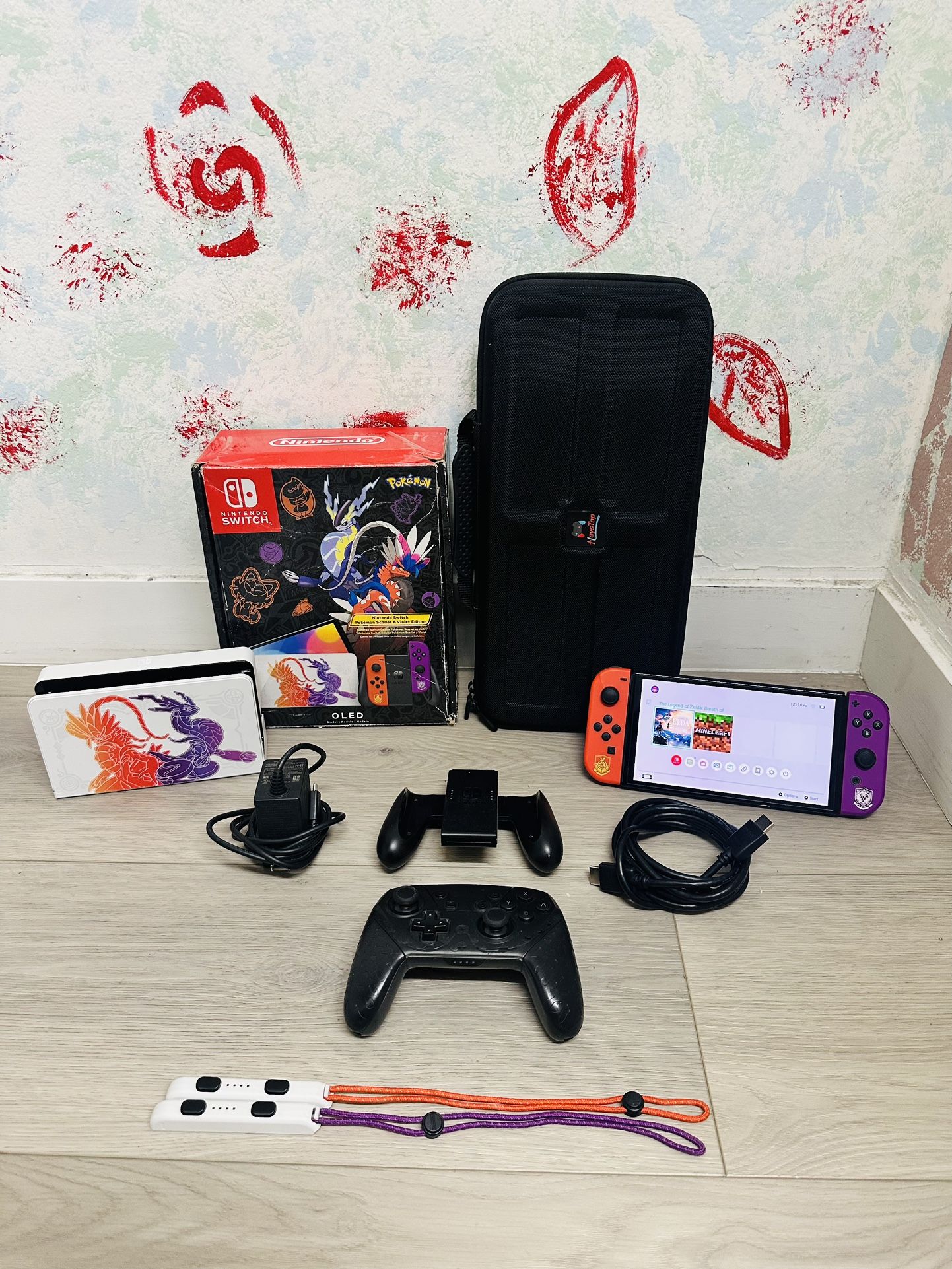 Nintendo Switch OLED Model: Pokemon Scarlet & Violet Edition Bonus 1 Carry Case , 1 Controller
