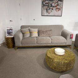 Furniture with Gold Accent/ Gold Sofas/ Gold Couches/ Gold and White Beds/ Gold Console Tables/