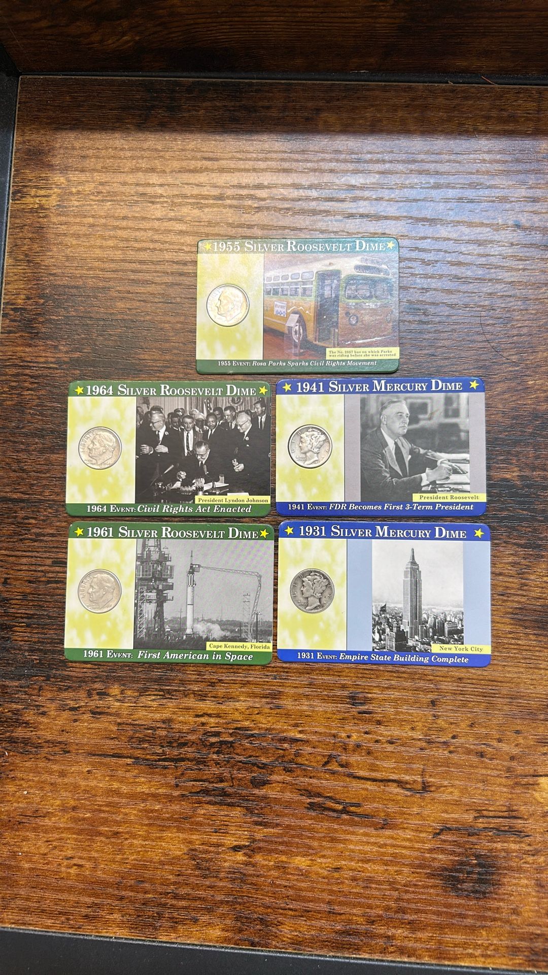 5 SILVER DIME TIMELINE CARDS! 🇺🇸