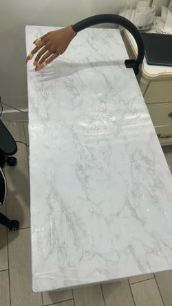 Complete Nail Technician Setup – Marble Desk, Drill, Supplies