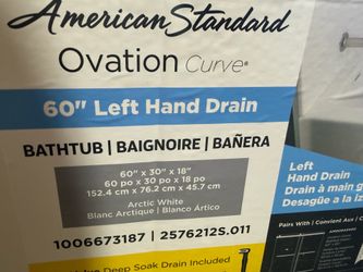 Ovation Curve 60 in. x 30 in. Soaking Bathtub with Left Hand Drain in Arctic White