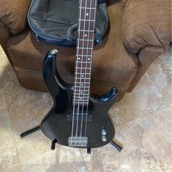 Playmate Black Bass Guitar W/ New Gig Bag