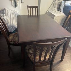 Wood Table With 4 Chairs