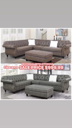 Sectional with ottoman