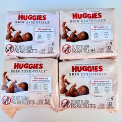 4 Packs Huggies Skin Essentials (112 Count Each)