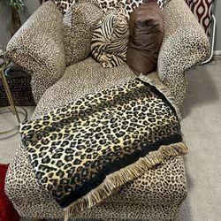 Leopard print Chaise cozy chair