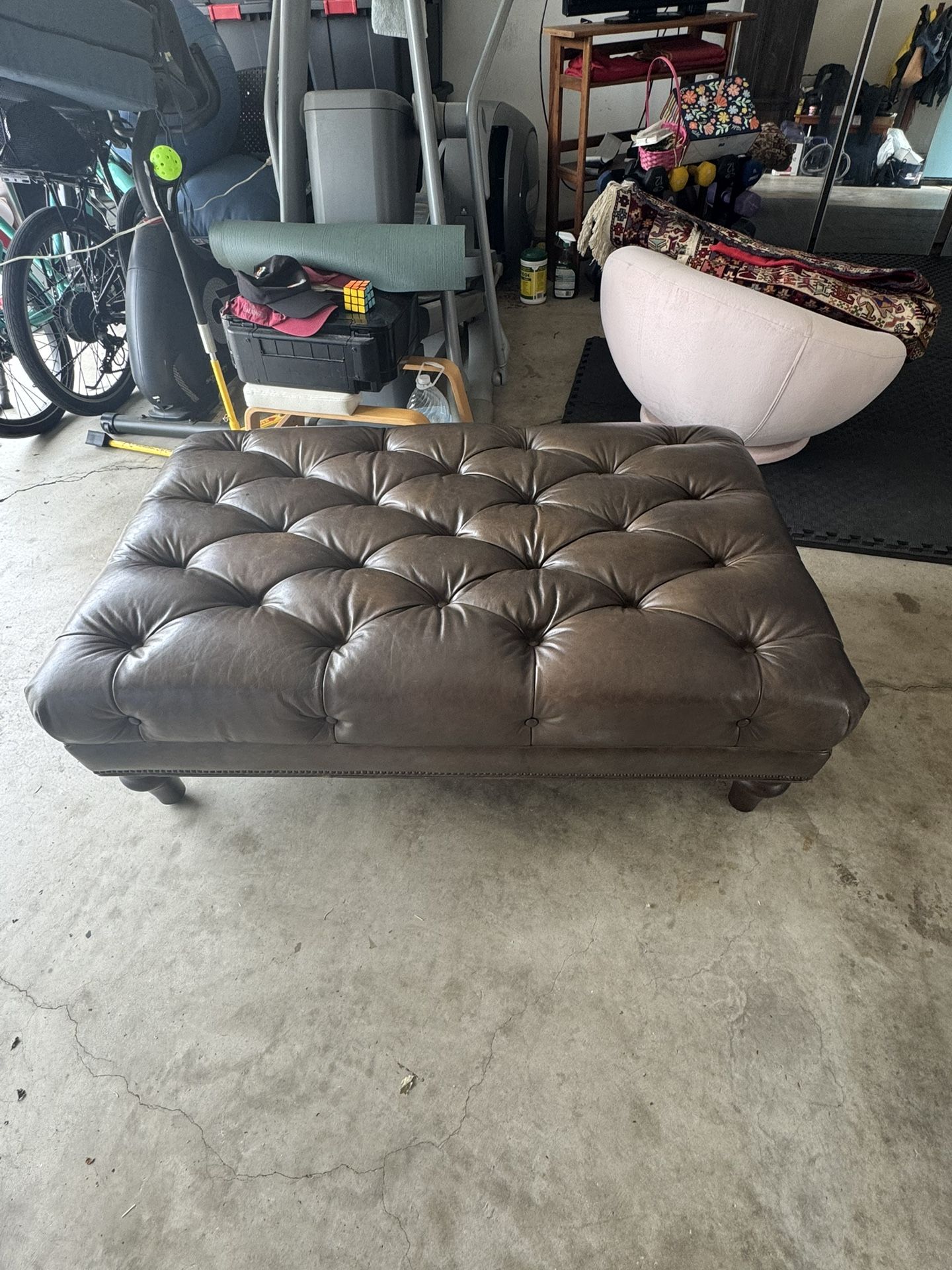 Leather Ottoman- Pottery Barn