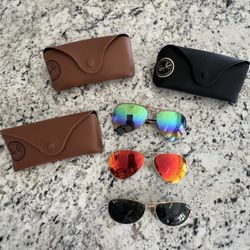 RAY-BAN SUNGLASSES SUNGLASS UNISEX AVIATOR COCKPIT MODEL LOT OF 3 PAIR 