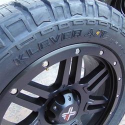 New 20X9 Satin Black DX4 Rims 285 50 20 A/T Tires 6X5.5 CHEVY TOYOTA