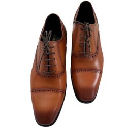 ALIPASINM Mens Brown Dress Shoes Captoe Oxford Formal Wedding  Size 13  New 