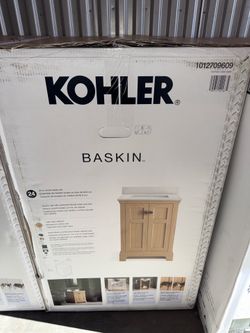 Kohler Baskin 24In Single Sink Light Oak Bath Vanity With Bianco Bella Quartz Top
