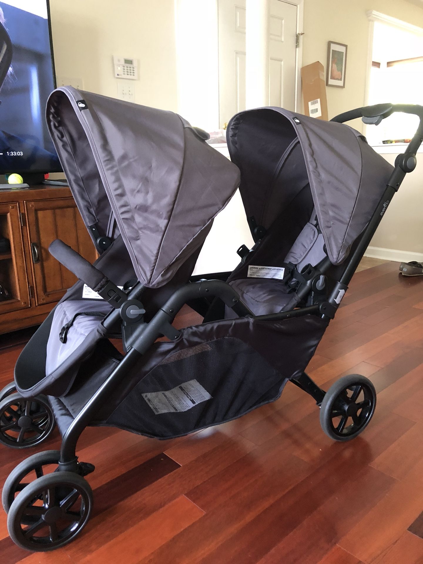 Evenflo Parallel Tandem Stroller, Glenbarr Grey