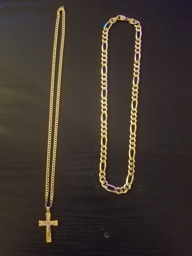 two 14k necklaces