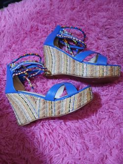 Blue Beaded Wedges