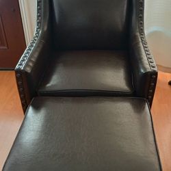 Leather Chair with Ottoman $125