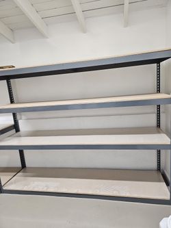 Warehouse Shelving 96 in W x 24 in D Steel Rivet Rack 4 Tier Similar to Uline Stronger Than HomeDepot Lowes And Costco Delivery Available