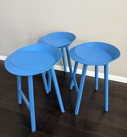 3 Blue Stools / Bar Stools