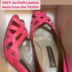 100% Leather Pink Vintage Heels