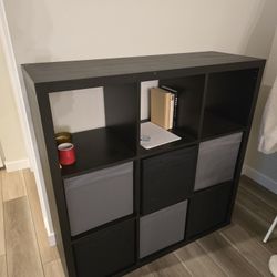 Ikea 3x3 Shelf unit, black, 44 1/8x44 1/8" 