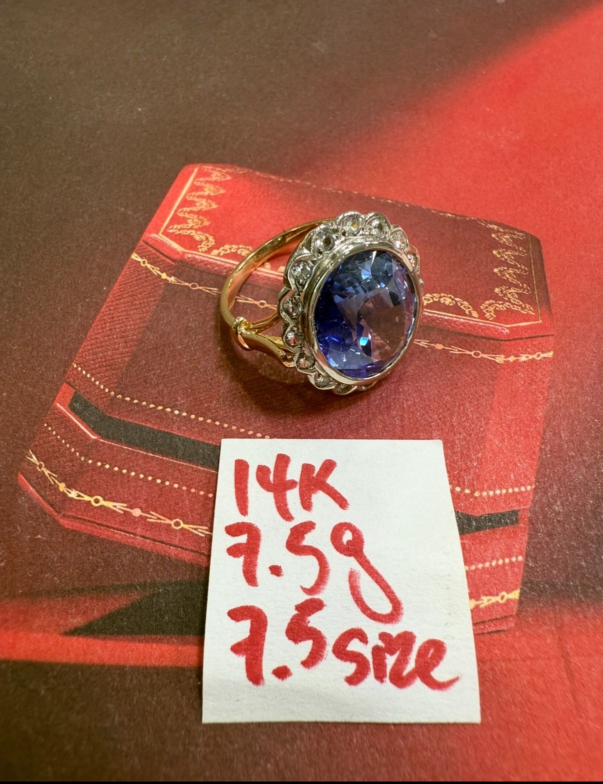 14K Solid Gold Ring For Wedding 7.5Gr Size 7.5