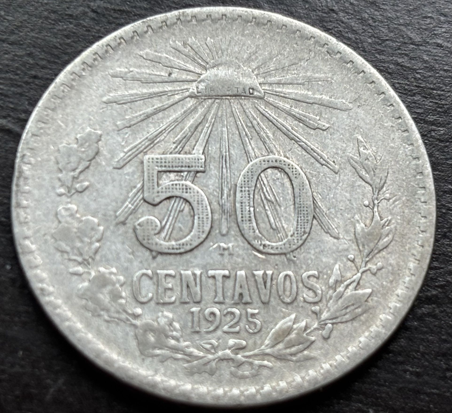 50 centavos 1925. Coin Of Mexico