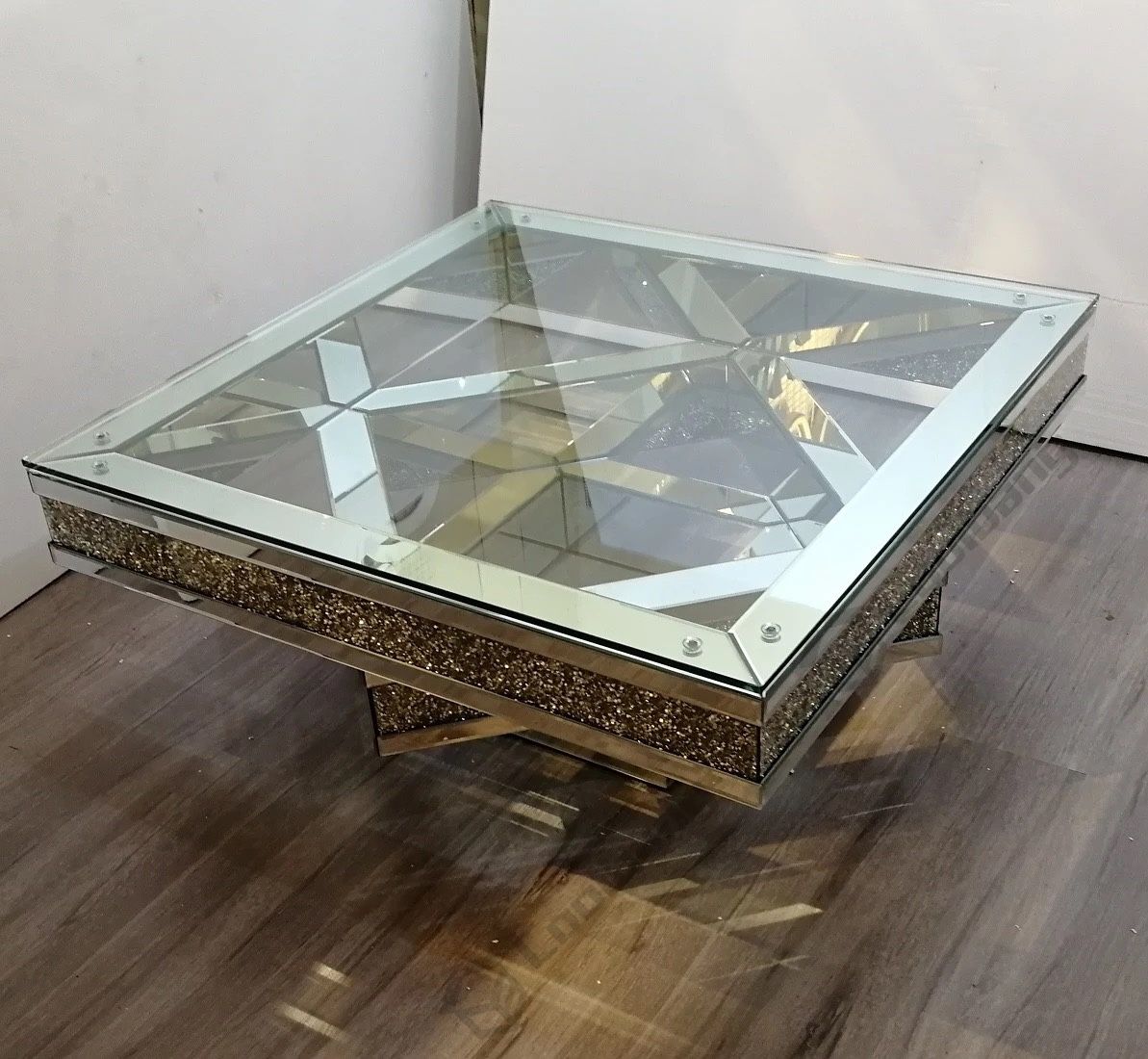 New In Box Mirrored Coffee Table 