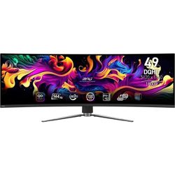 49" MSI MPG 491CQP QD-OLED 49" 32:9 DQHD 144Hz Curved OLED HDR Gaming Monitor, Metallic Black