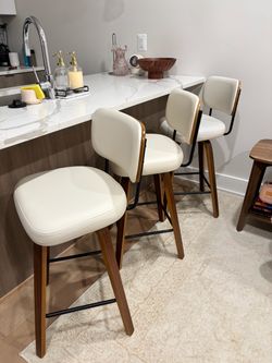 Mid-Century Modern Bar Stools Set of 3